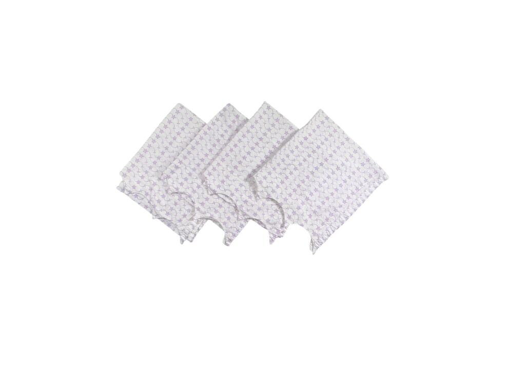 Vintage Set Embroidered Curtains Short Drapes Purple White Scalloped 4 Panels